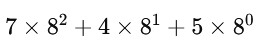 octal number 745 represents